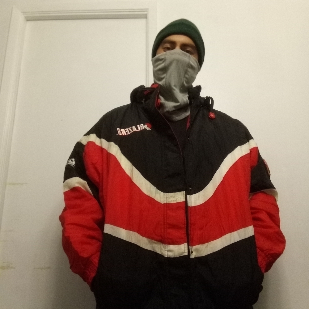 Men's Red and Black Windbreaker Jacket